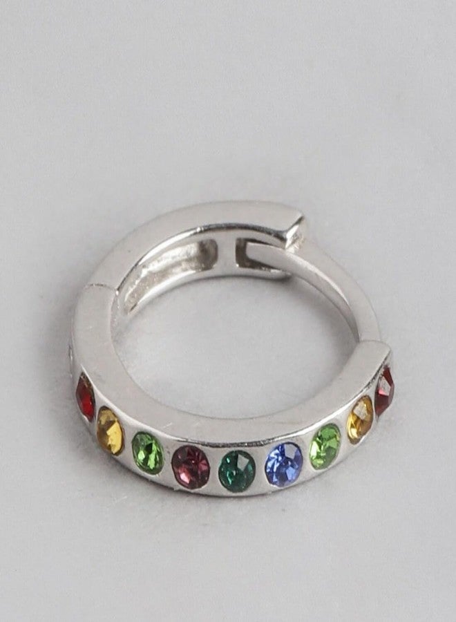 ZAVYA 925 Sterling Silver Multicolour Cubic Zircon Nath Rhodium Plated Nose Pin|Gift for Women & Girls|1 Year Plating Warranty - Image 5