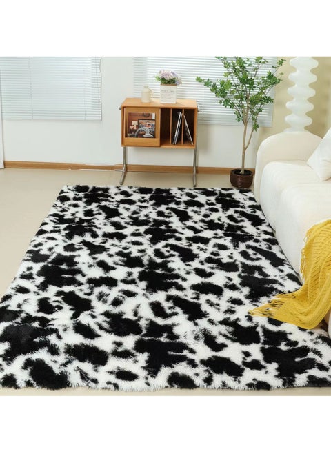 Modern Wool Fluffy Floor Mat Carpet with Anti slip High Pile Bottom with Upgraded Foam (Size 120×160CM), Rectangle