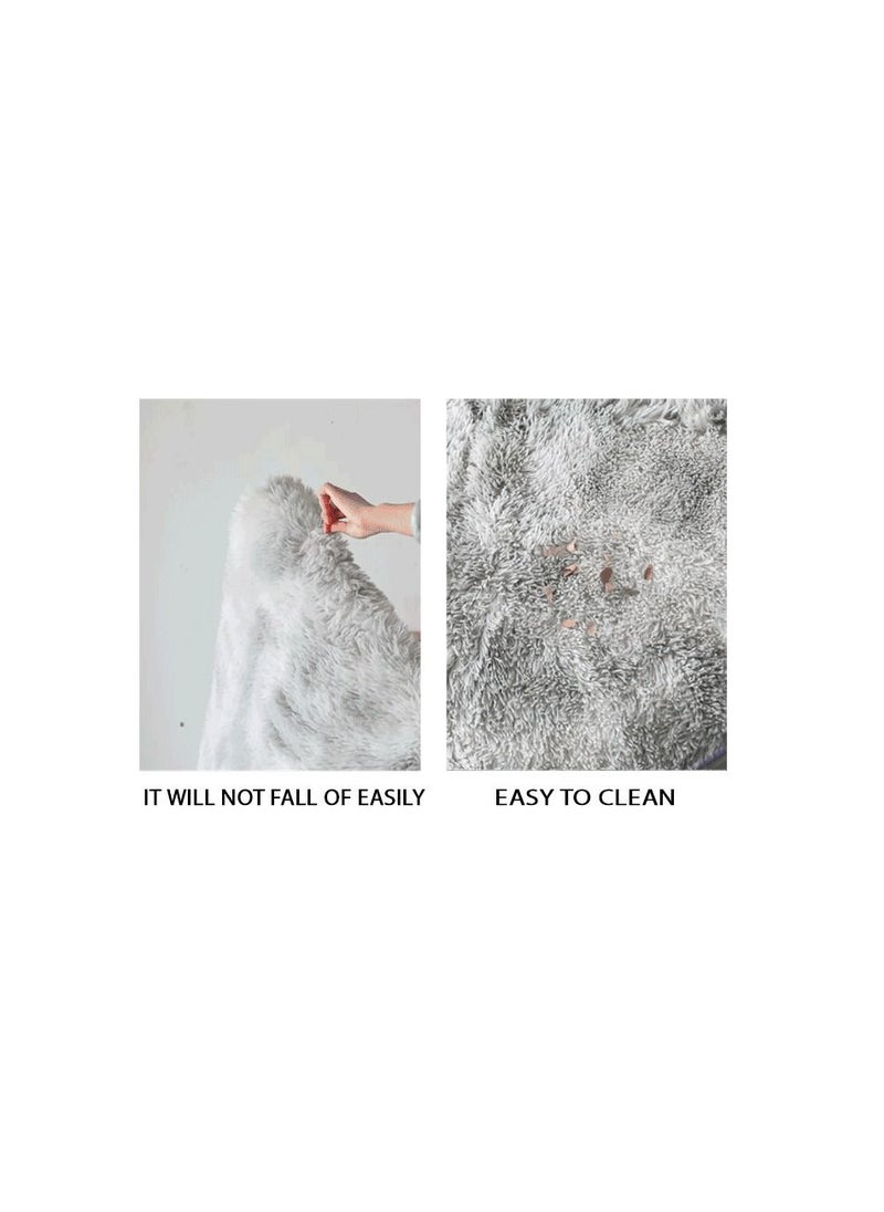 Modern Wool Fluffy Floor Mat Carpet with Anti slip High Pile Bottom with Upgraded Foam (Size 120×160CM), Rectangle