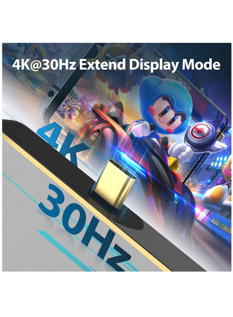 USB C to HDMI Adapter for MacBook Pro/Air, 4K@30Hz Type C to HDMI Converter with 100W PD Charging Port, Portable Dock for Nintendo Switch, Compatible with Samsung DeX Station. - Image 3