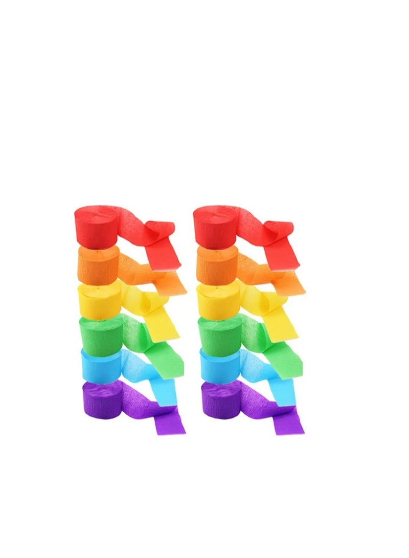 Flamingo 12 Rolls 984ft Crepe Paper Streamers in 12 Colors for Rainbow Party Decorations Wedding Ceremony Birthday Indoor Decoration - Image 2