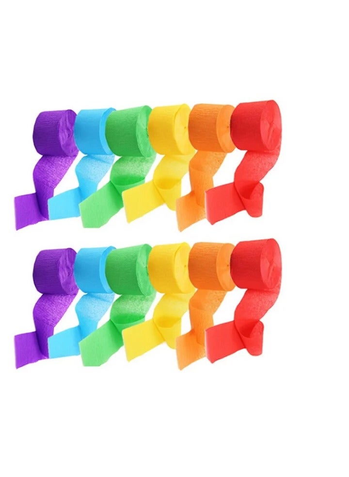 Flamingo 12 Rolls 984ft Crepe Paper Streamers in 12 Colors for Rainbow Party Decorations Wedding Ceremony Birthday Indoor Decoration - Image 4