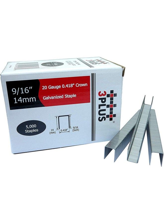 3Plus T50 14 20 Gauge 3 8Inch(10.6Mm) Crown 9 16Inch Leg Length Galvanized Fine Wire Staples 5000 Per Box - Image 3