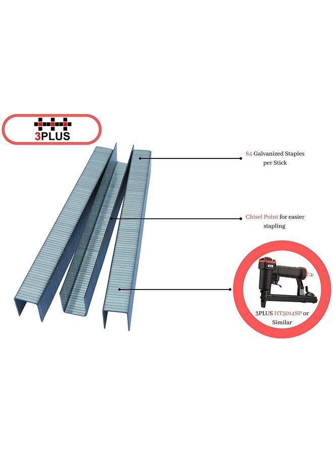 3Plus T50 14 20 Gauge 3 8Inch(10.6Mm) Crown 9 16Inch Leg Length Galvanized Fine Wire Staples 5000 Per Box - Image 4