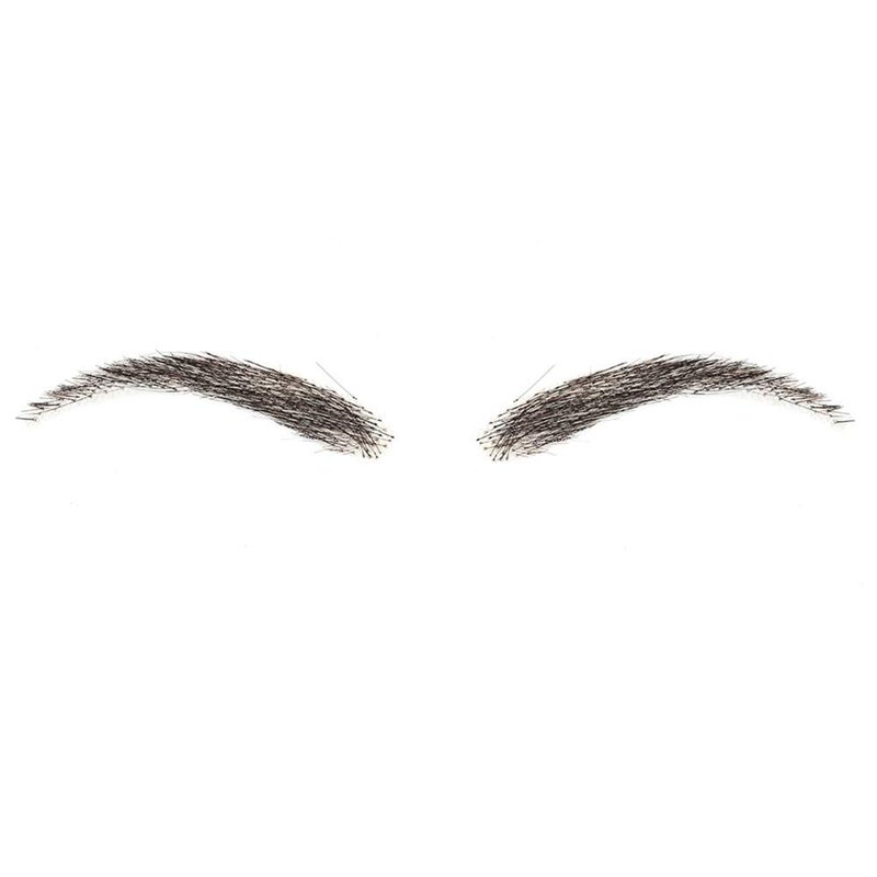 CliCling False Eyebrows, CliCling Human Hair Artificial Real Hair Handmade Crochet False Brows Invisible Realistic Natural Fake Eyebrows(Black) - Image 1