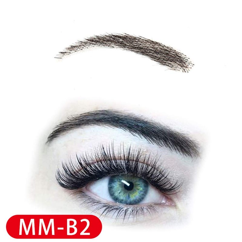 CliCling False Eyebrows, CliCling Human Hair Artificial Real Hair Handmade Crochet False Brows Invisible Realistic Natural Fake Eyebrows(Black) - Image 4