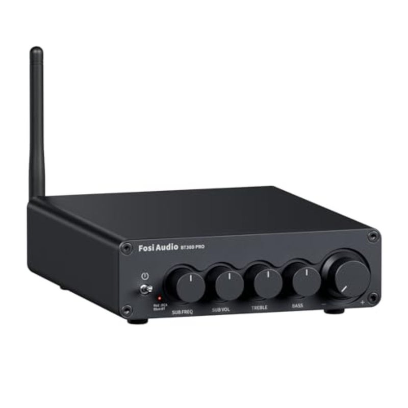 Fosi Audio BT30D Pro Mini Hi-FI Bluetooth Amplifier with TPA3255, 165W x2+350W 2.1CH Subwoofer Amplifier for Outdoor Shelf Speakers, Subwoofers - Image 1