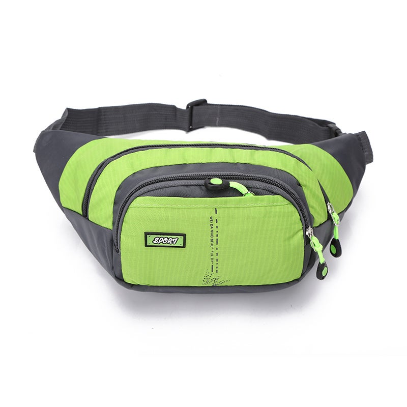 Mens Waist Bag Travel Mountaineering Waterproof Anti-theft Mobile Phone Bag Outdoor Running Fitness Chest Bag Sports Waist Bag Wholesale Customization Green 