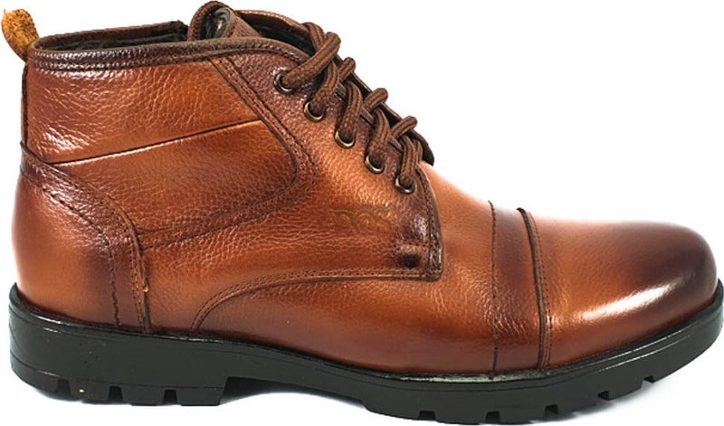 Men's Genuine Leather Furry Winter Zippered Boots