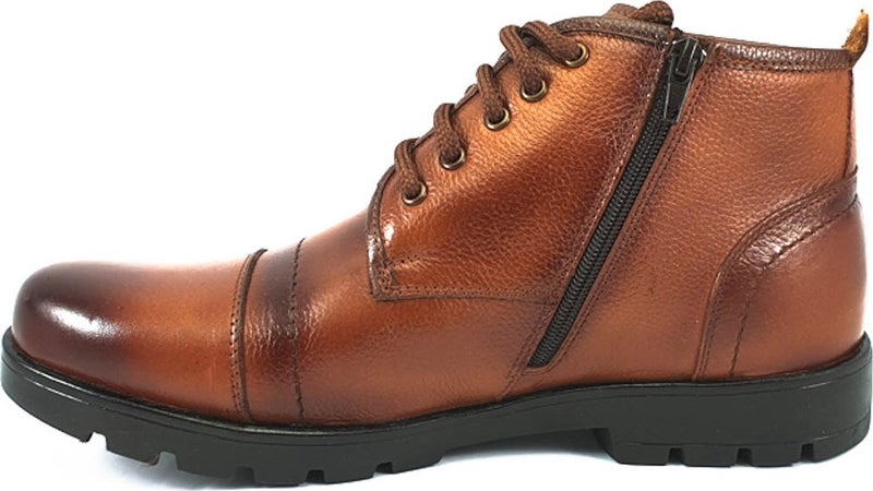Men's Genuine Leather Furry Winter Zippered Boots