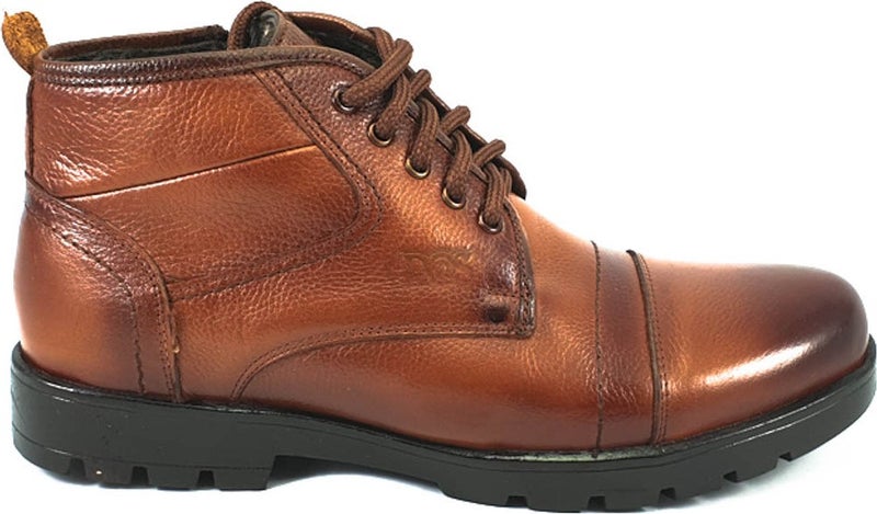 Men's Genuine Leather Furry Winter Zippered Boots