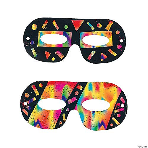 Fun Express Magic Color Scratch Masks Crafts for Kids and Fun Home Activities - Image 1