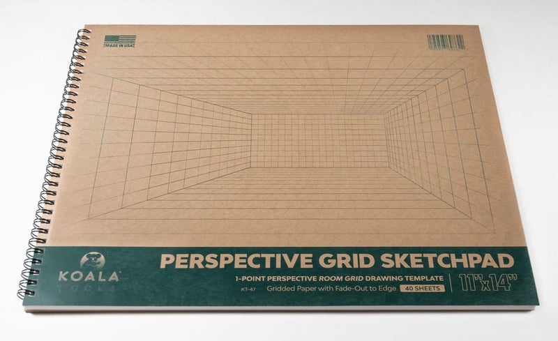 Koala Tools - 40-Sheet Sketch Pad for 1-Point Perspective Drawing, Spiral Bound Gridded Graph Paper for Interior Room Design, Industrial, Architectural and 3D Design, 11 x 14 inches - Image 4
