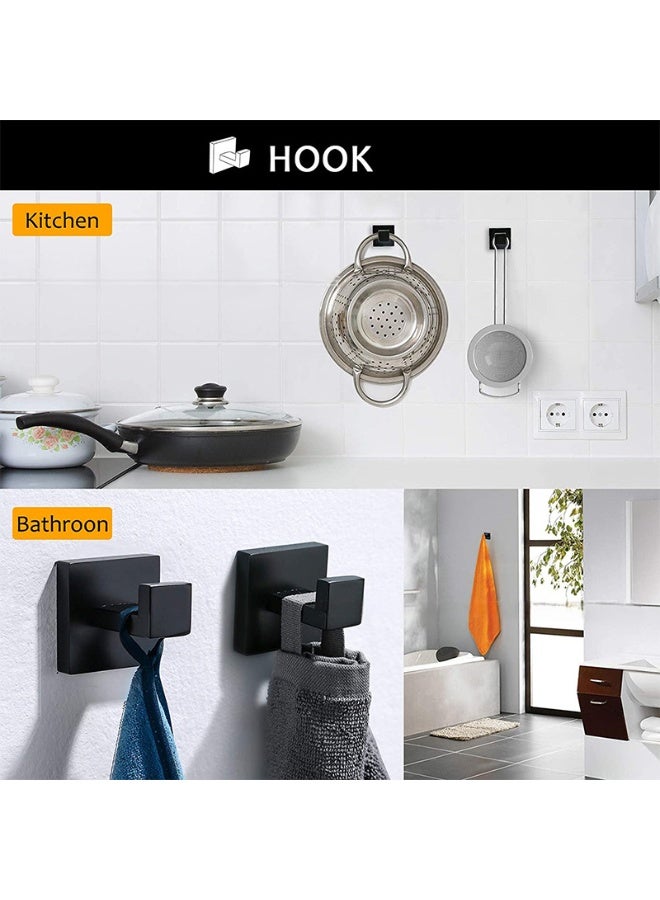 Y&D 5Pieces Matte Black Bathroom Hardware Accessories Set SUS304 Stainless Steel Bath Towel Bar Set Towel Racks for Bathroom Wall Mounted - Image 2