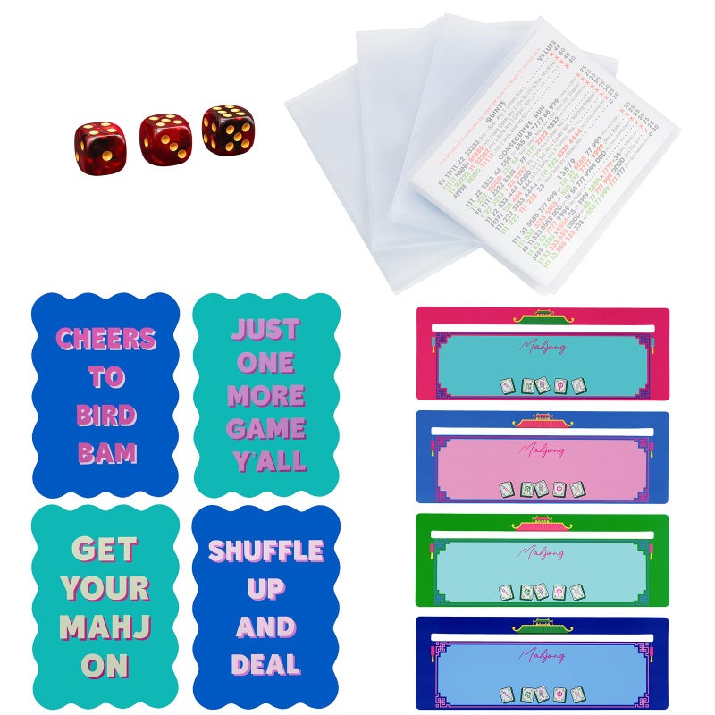 Tinzum 4 in 1 Mahjong Accessories with Mahjong Shuffler Cards Sleeve Mahjong Line Finder Dice Mahjong Card Holder Fit Large Print Size6 18x4 34 for NMJL Card 2025 - Image 3