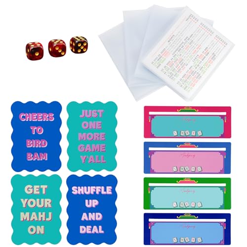 Tinzum 4 in 1 Mahjong Accessories with Mahjong Shuffler Cards Sleeve Mahjong Line Finder Dice Mahjong Card Holder Fit Large Print Size6 18x4 34 for NMJL Card 2025 - Image 1
