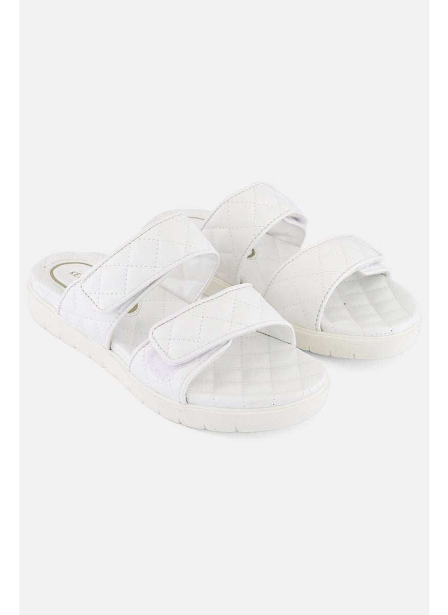 Kenneth Cole Women Medium Reeves Quilted 2 Band Slipper, White  - Image 1