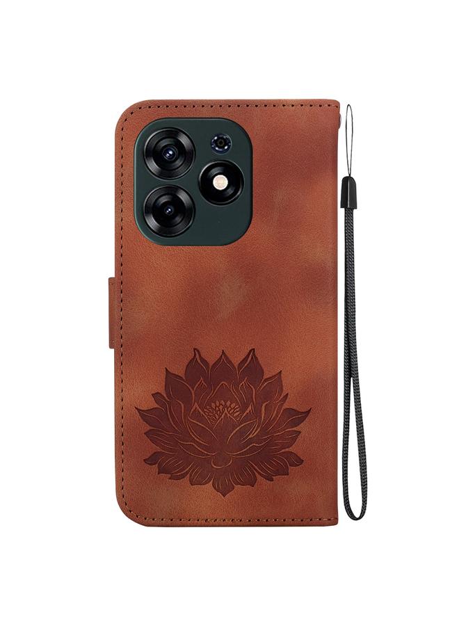 erorex Case For Tecno Spark 10 Pro Lotus Embossed Leather Phone Case  - Image 3