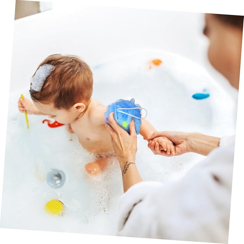 Cute Boys Girls Ice Cream Bath Balls Set Of 3 Exfoliating Loofah Sponges Shower Toys - Image 4