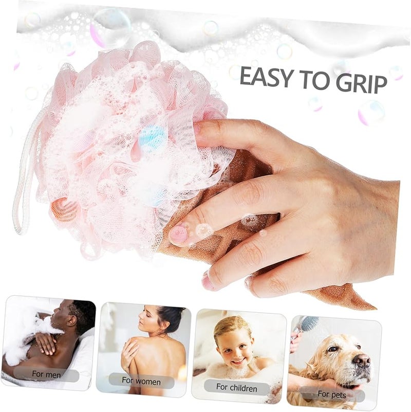 Cute Boys Girls Ice Cream Bath Balls Set Of 3 Exfoliating Loofah Sponges Shower Toys - Image 3