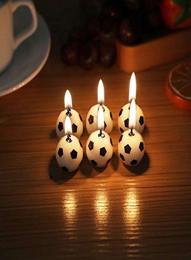 Fdit 6Pcs Cute Soccer Ball Football Cake Candles Decorations Supplies Tool for Kids Toy Gift Decorations for Home Black/Red (Sent in Random) - Image 5