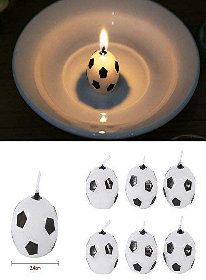 Fdit 6Pcs Cute Soccer Ball Football Cake Candles Decorations Supplies Tool for Kids Toy Gift Decorations for Home Black/Red (Sent in Random) - Image 3