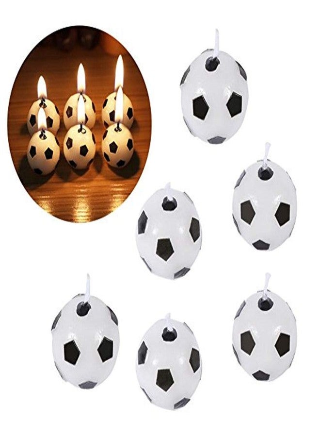 Fdit 6Pcs Cute Soccer Ball Football Cake Candles Decorations Supplies Tool for Kids Toy Gift Decorations for Home Black/Red (Sent in Random) - Image 1
