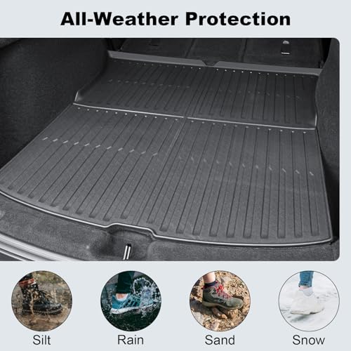 KUNIST Trunk Mat for Tesla Model Y Juniper 2026,All Weather Heavy Duty Floor Mats Waterproof Rear Cargo Liner Custom Fit for Tesla New Model Y 2025-2026 Accessories - Image 4