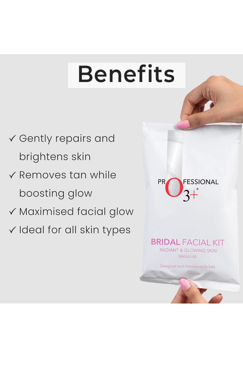 O3+ Bridal Facial Kit for Radiant & Glowing Skin with Hyaluronic Acid, Glycolic Acid and Niacinamide - Ideal for All Skin Types (60g+69ml) - Image 2