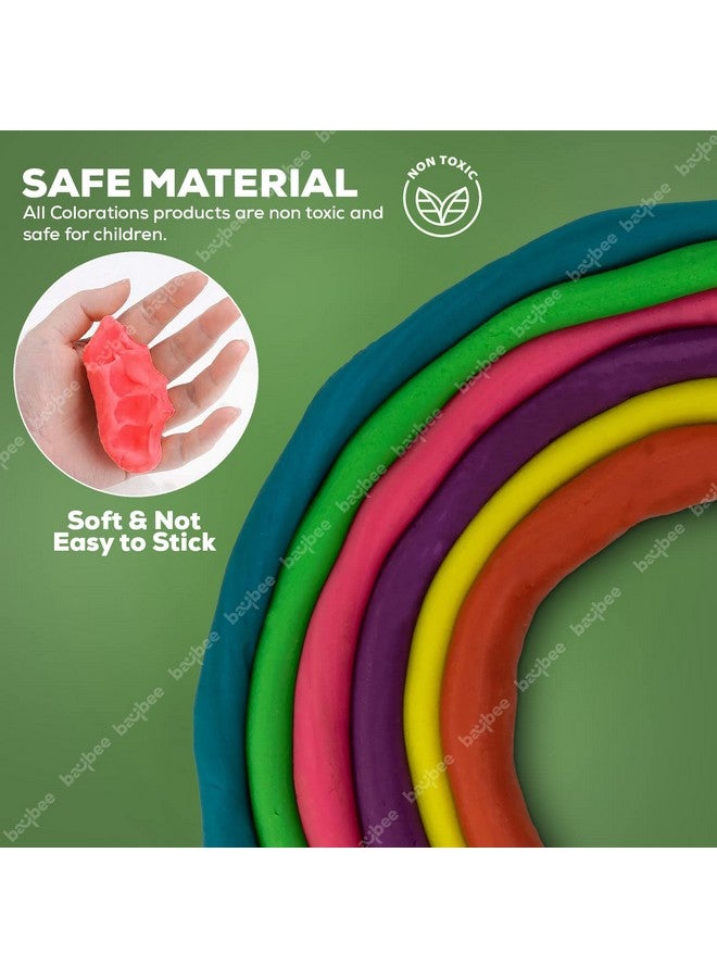 بيبي عجينة طين بايبي الجافة بالهواء للأطفال، طين تشكيل غير سام، مناسب للفنون والحرف اليدوية، مع ألوان وأربعة أشكال وبكرات | عجينة لعب للأطفال | ألعاب عجينة طينية للأطفال من سن 3 سنوات فما فوق (6 ألوان كبيرة) - Image 4