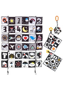 Generic Newborn Baby Black White Bed Sheet Book Bb Call Tear Resistant Baby Fabric Book Bed Toy-Color:D Type Double-sided Square Towel With Different Patterns And Teether  - Image 5