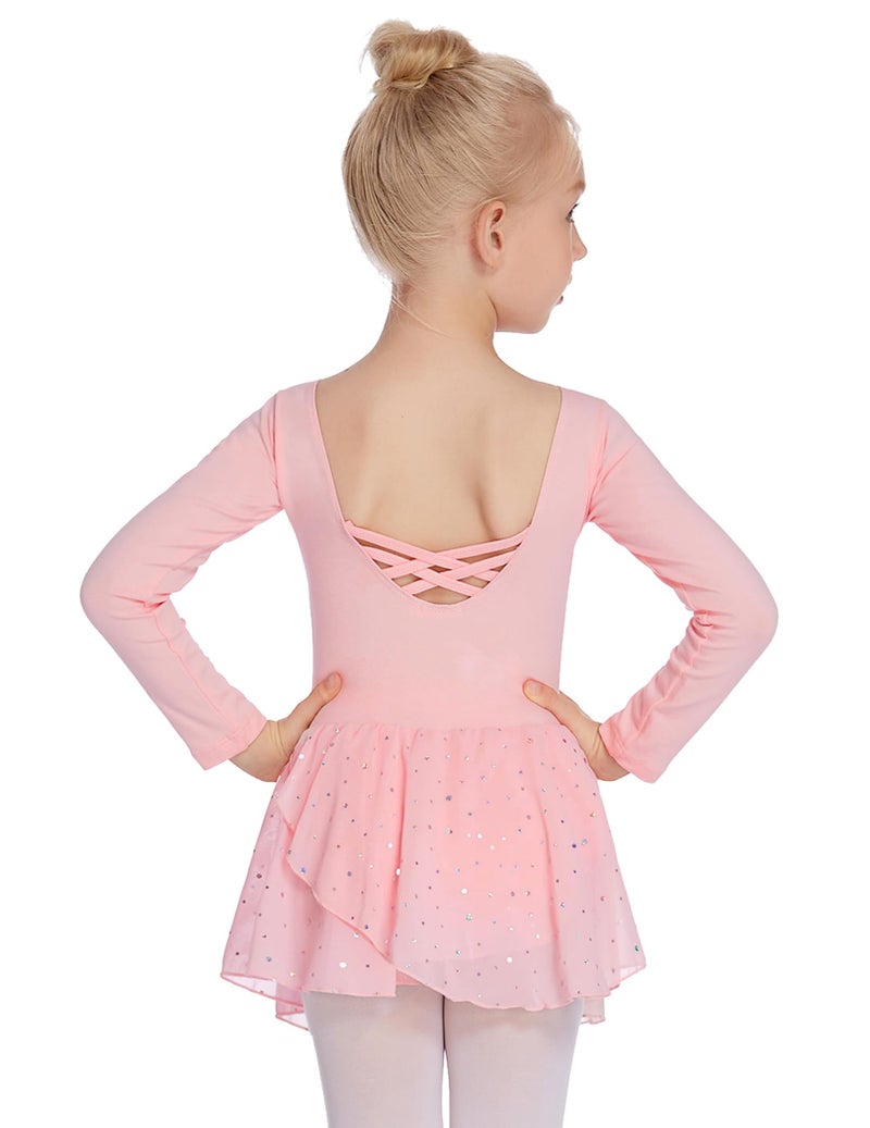 Arshiner Kids Girls Classic Long Sleeve Leotard Dance Ballet Dress - Image 1
