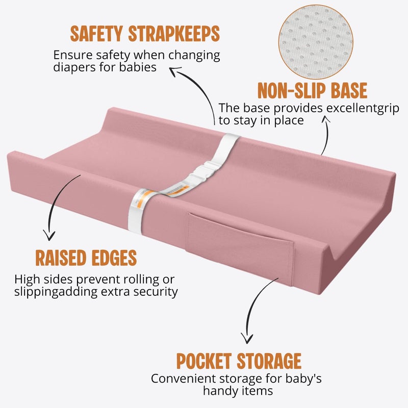JVEOO Vegan Leather Baby Changing Pad, Waterproof & Wipeable Soft Diaper Changing Mat 32â€œ x 16.6" Comfortable Infant Changing Station for Dresser & Table - Image 4