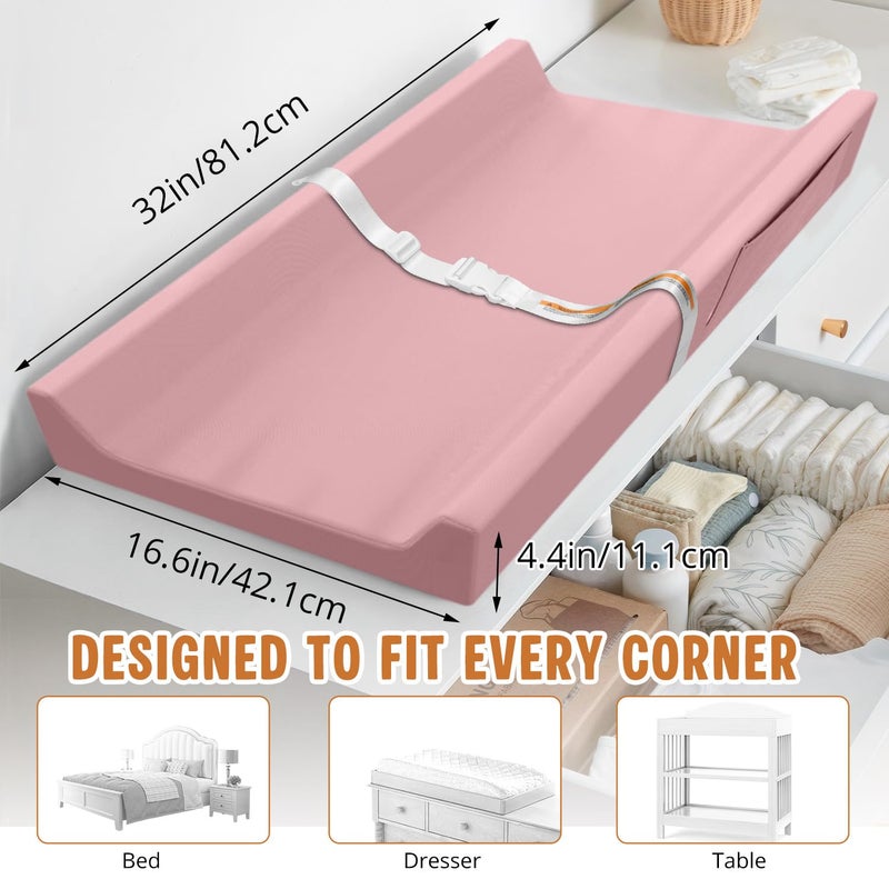 JVEOO Vegan Leather Baby Changing Pad, Waterproof & Wipeable Soft Diaper Changing Mat 32â€œ x 16.6" Comfortable Infant Changing Station for Dresser & Table - Image 3