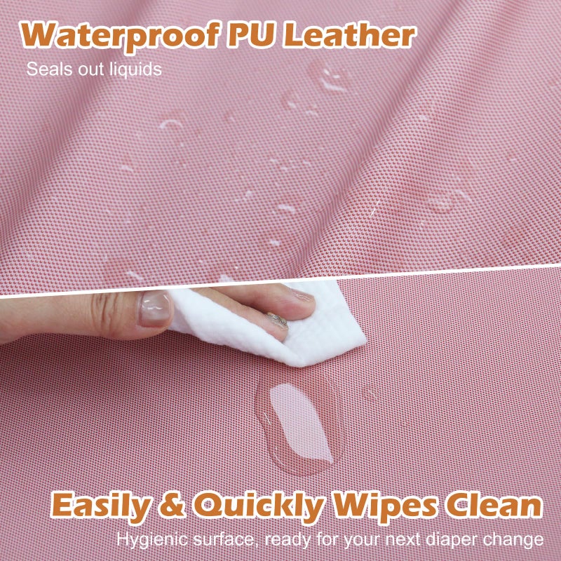JVEOO Vegan Leather Baby Changing Pad, Waterproof & Wipeable Soft Diaper Changing Mat 32â€œ x 16.6" Comfortable Infant Changing Station for Dresser & Table - Image 2
