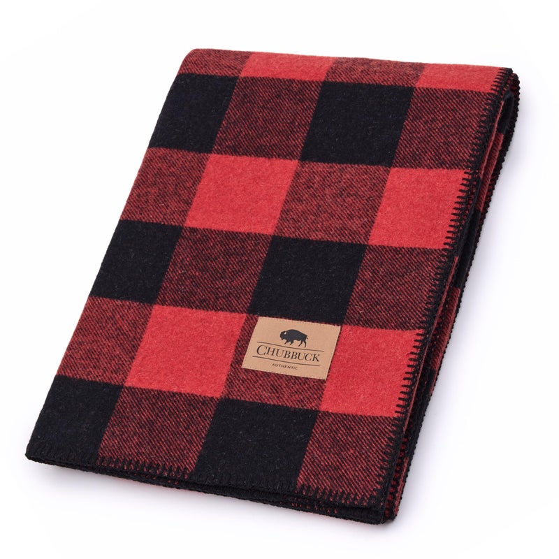 Chubbuck Authentic Chubbuck 100% Wool Blanket Camping (60" x 84") - Large Warm Blanket for Camping, Emergency, Outdoor Concerts and Home Use - Fire Retardant, Soft and Warm Blankets for Winter (Buffalo) - Image 1