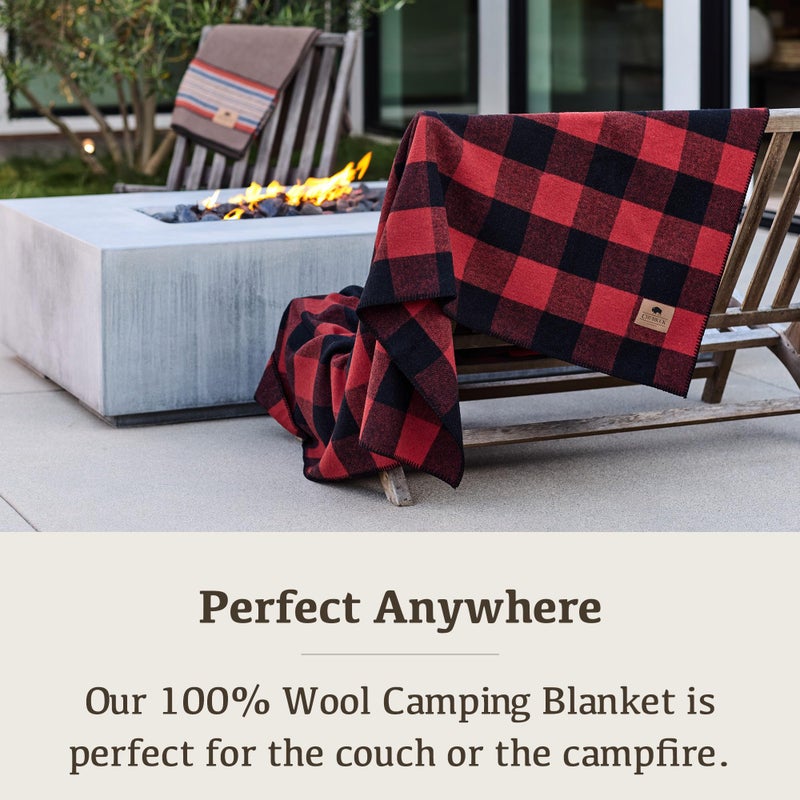 Chubbuck Authentic Chubbuck 100% Wool Blanket Camping (60" x 84") - Large Warm Blanket for Camping, Emergency, Outdoor Concerts and Home Use - Fire Retardant, Soft and Warm Blankets for Winter (Buffalo) - Image 3