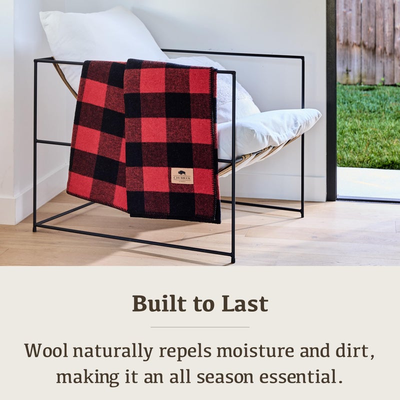 Chubbuck Authentic Chubbuck 100% Wool Blanket Camping (60" x 84") - Large Warm Blanket for Camping, Emergency, Outdoor Concerts and Home Use - Fire Retardant, Soft and Warm Blankets for Winter (Buffalo) - Image 4