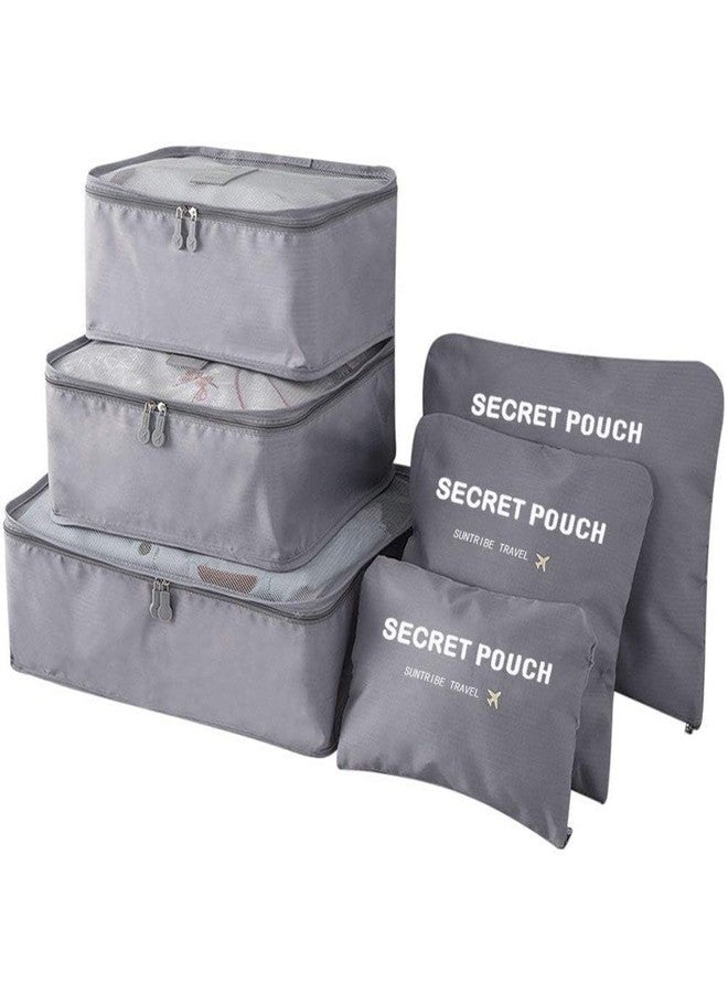 Finphoon Cloth Organizer Pouch � Travel Organizer Bag Case for Clothes, Luggage Tidy Pouch, Waterproof Zipper Bags (6 Pcs) - Image 1