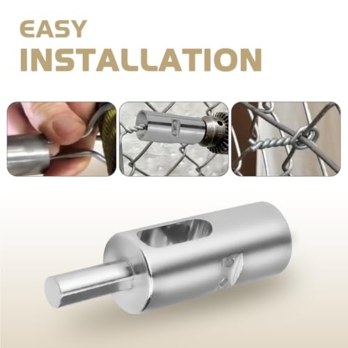 SyunsXoon 11 Gauge EZ Twist Ties Drill Chuck, Heavy Duty Fence Wire Twisting Tool, Metal EZ Twist Fence Drill Chuck Tool for Fence 11 Gauge Ties Fixing - Image 5
