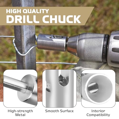 SyunsXoon 11 Gauge EZ Twist Ties Drill Chuck, Heavy Duty Fence Wire Twisting Tool, Metal EZ Twist Fence Drill Chuck Tool for Fence 11 Gauge Ties Fixing - Image 3