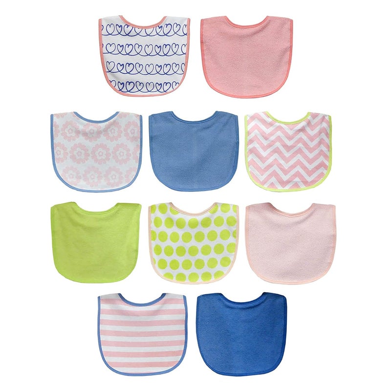 Neat Solutions Girl 10 Pack Water Resistant Bib Set 10 Count - Image 1