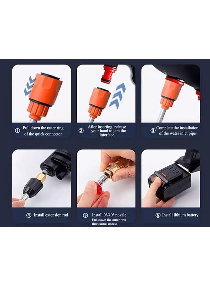 Rechargeable water pressure gun with single battery for washing cars, bicycles, and windows - Image 2