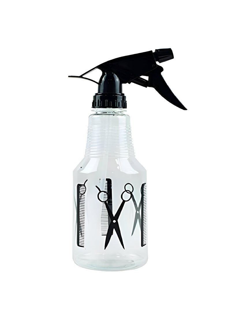 Sasha Spray Bottle - Multi-Purpose Continuous Water Mister For Hair Styling, Salon Use, And Cleaning, Durable Plastic, Black Trigger, Transparent Design For Easy Water Level Viewing 