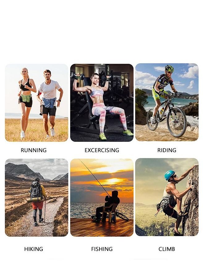 GROIC - Running Waist Belt Bag with Water Bottle Smart Phone Holder Elastic Strap for Fitness Jogging Hiking Travel - Green - Image 1