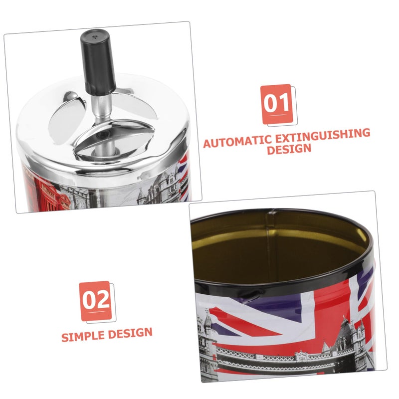 Automatic Extinguishing Metal Ashtray Portable Compact Design for Smokers - Image 4