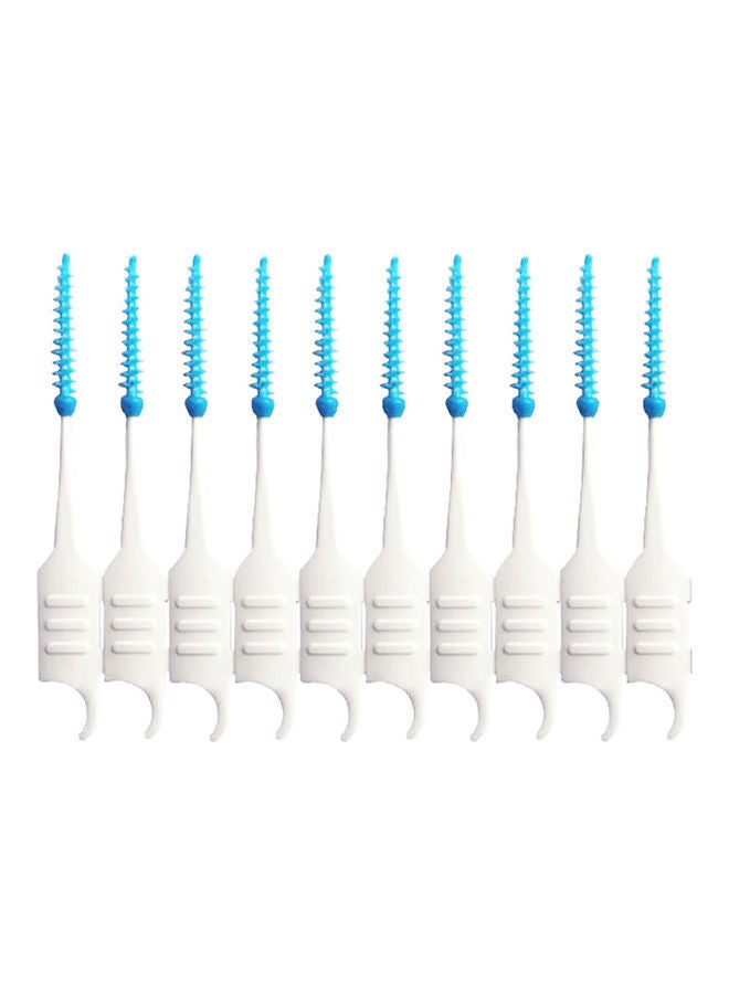 NIBEMINENT 200-Piece Soft Silicone Dental Floss Blue/White - Image 2