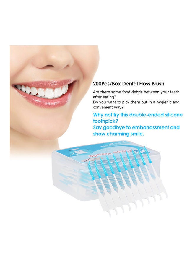 NIBEMINENT 200-Piece Soft Silicone Dental Floss Blue/White - Image 5