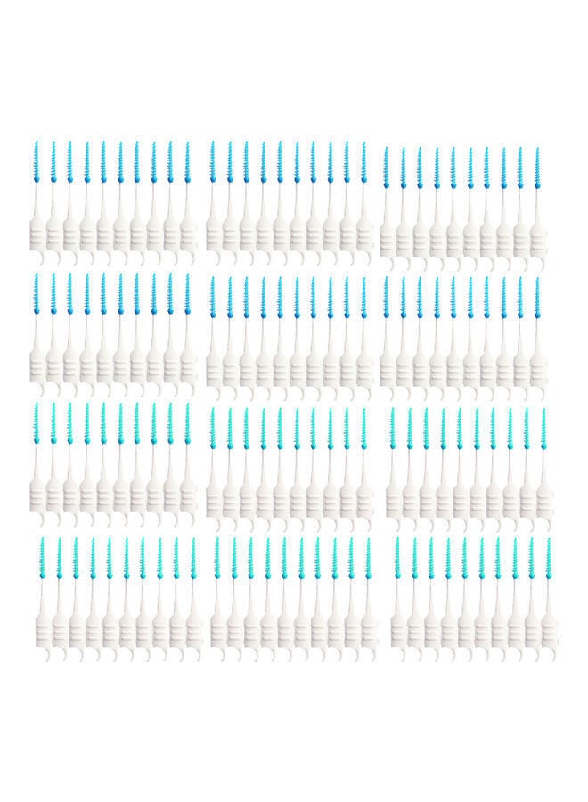 NIBEMINENT 200-Piece Soft Silicone Dental Floss Blue/White - Image 4