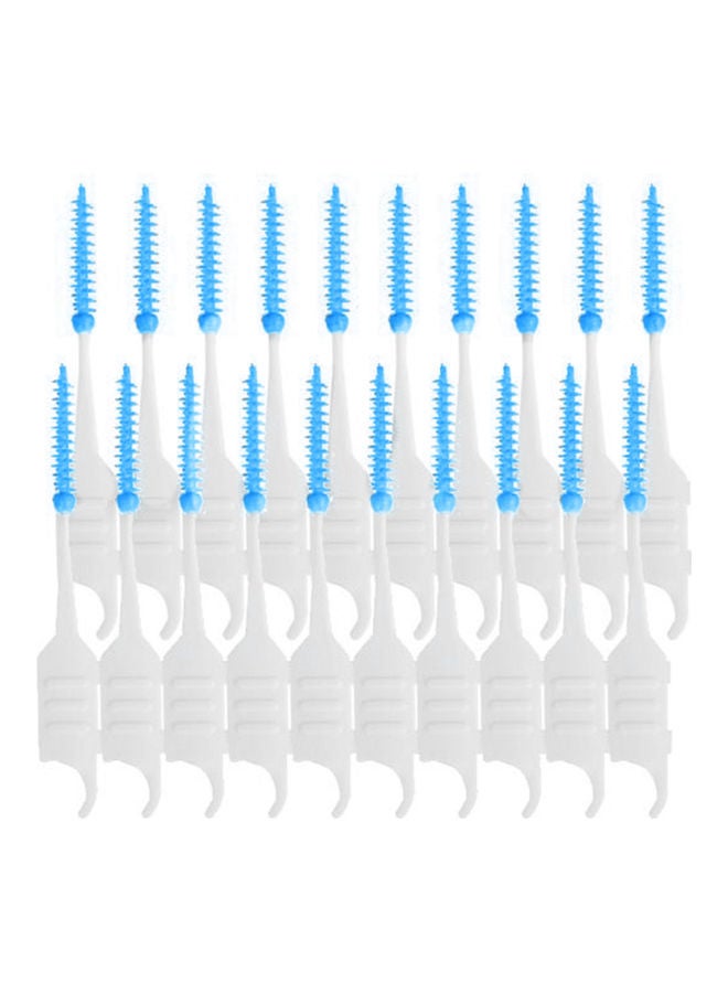 NIBEMINENT 200-Piece Soft Silicone Dental Floss Blue/White - Image 3